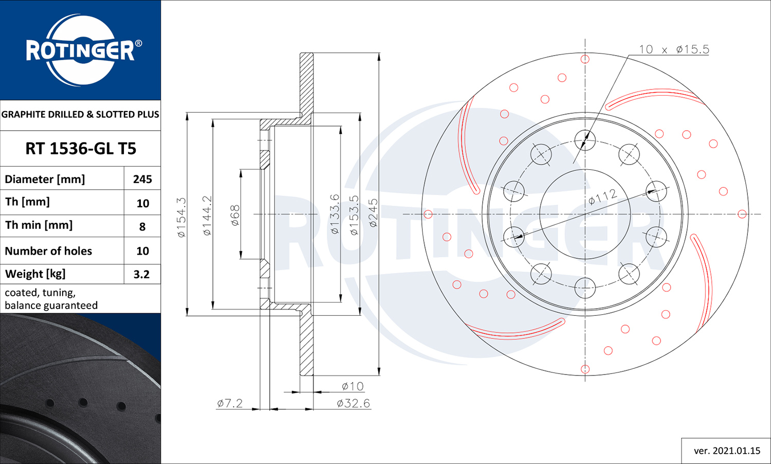 ROTINGER 257 370 RT 1536-GL T5 - Alkatrész